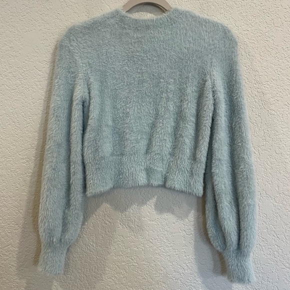 Sunday Best Kitten Sweater Cropped Crewneck with Balloon Sleeves - SO SOFT! - Picture 4 of 7